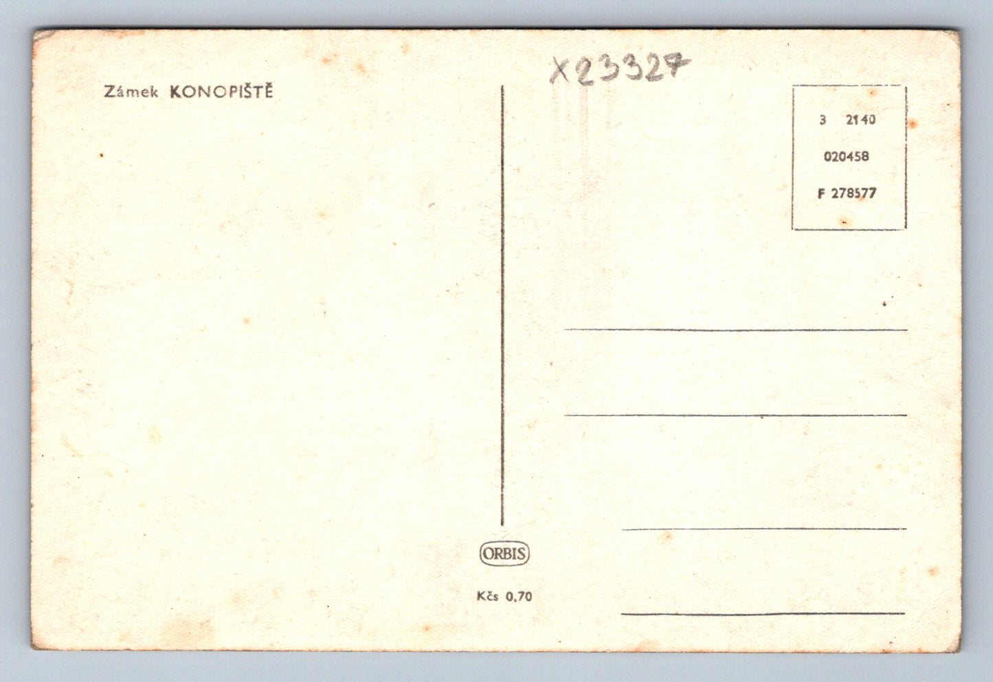 Postcard KONOPIŠTE CASTLE (X23327)