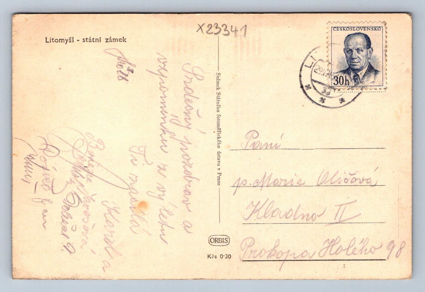 Postcard LYTOMYŠL - STATE CASTLE (X23341)