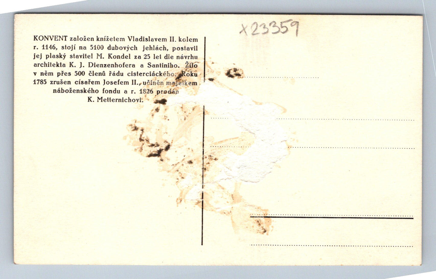 Postcard PLASV CONVENT OF 1826 (X23359)