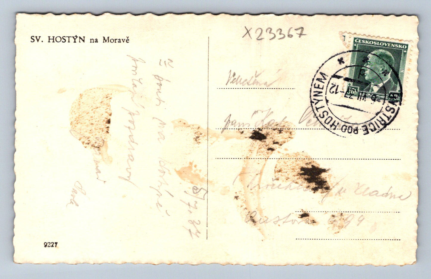 Postcard ST. HOSTÝN IN MORAVIA (X23367)