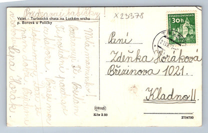 Postcard Vzlet – tourist hut on Lucký vrch P. Borová (X23378)