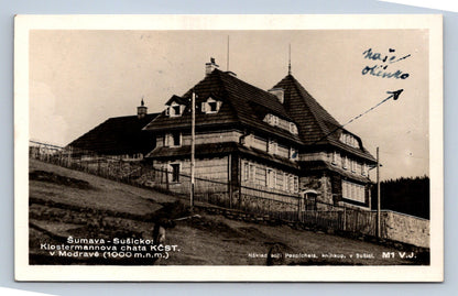 Postcard ŠUMAVA - SUŠICKO - KLOSTERMANN'S COTTAGE KČST (X23385)