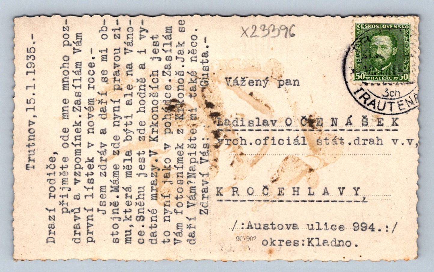 Postcard KRKONOSE IN WINTER (X23396)