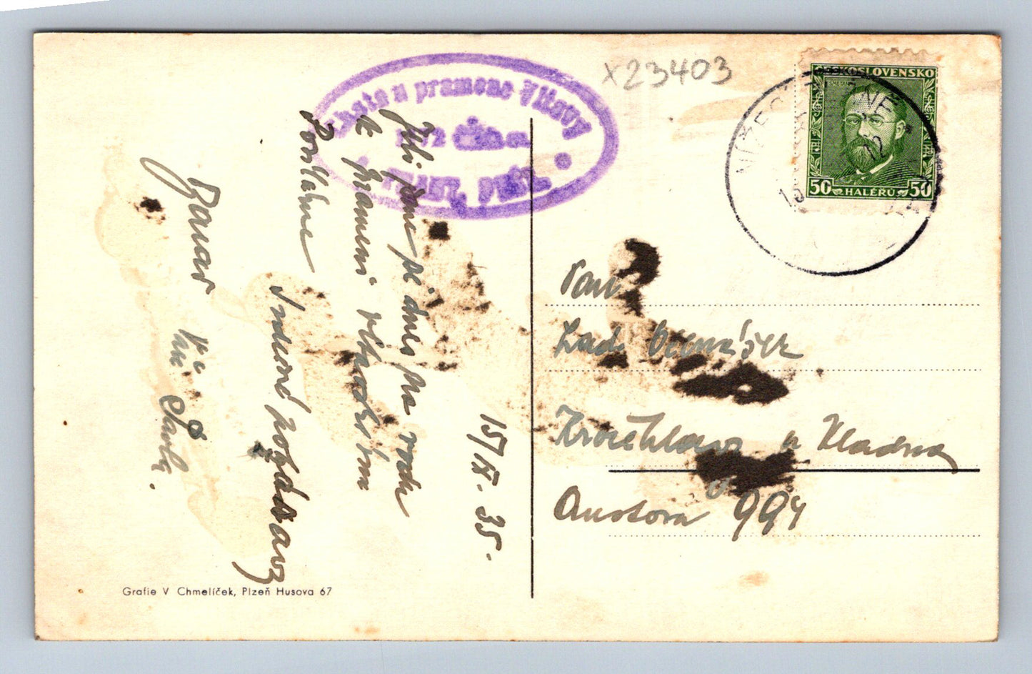 Postcard ŠUMAVA. SOURCE OF THE VLTA RIVER NEAR KVILD (X23403)