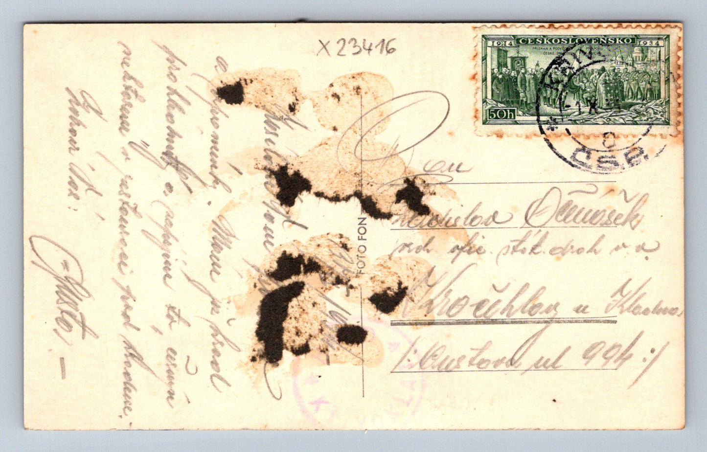 Postcard KŘIVOKLÁT CASTLE (X23416)