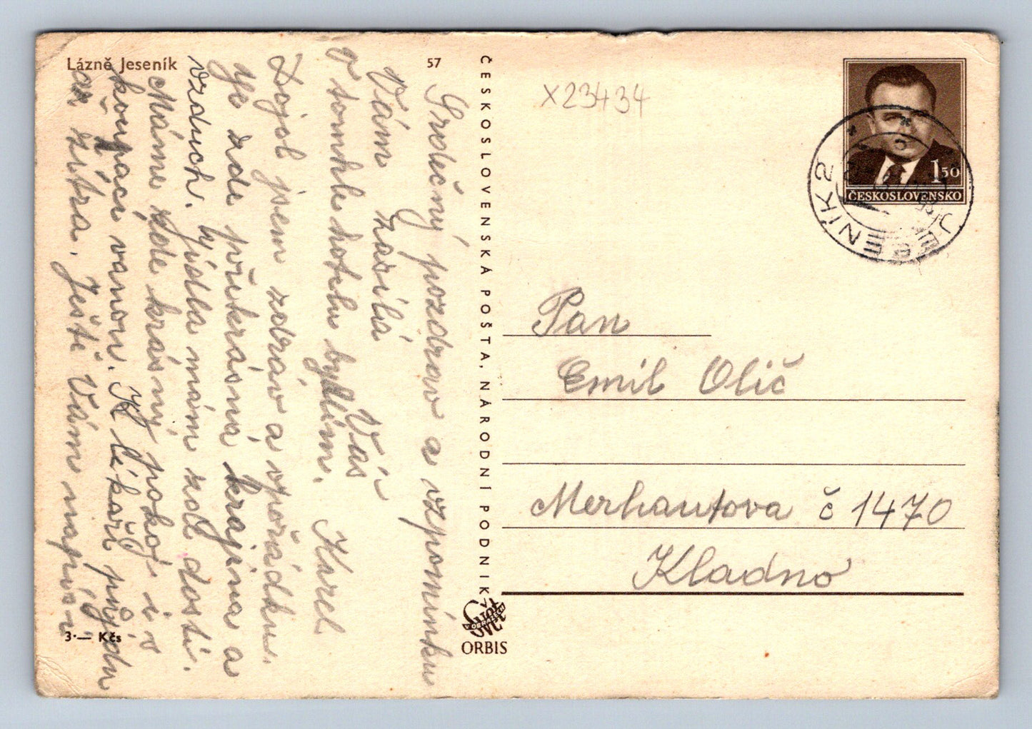 Postcard LÁZNĚ JESENÍK (X23434)