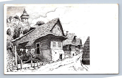 Postcard JAN CMOL: ŠTRAMBERSKÁ ALLEY (X23447)