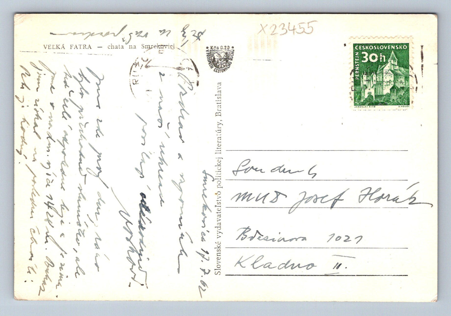 Postcard VEĹĽKA FATRA (X23455)