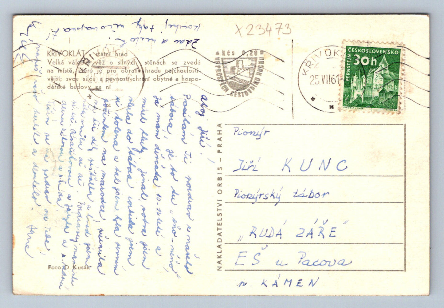 Postcard KRIVOKLÁT (X23473)