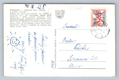 Postcard KRKONOSE - STUDNIČNÍ MOUNTAIN AND SNÍŽKA (X23475)