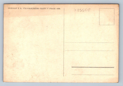 Postcard GREETINGS FROM THE 10TH UNIVERSITY CONFERENCE IN PRAGUE 1938 (X23508)