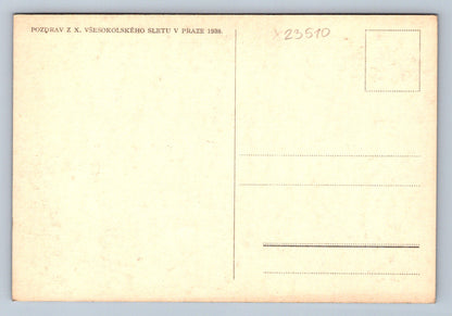 Postcard GREETINGS FROM THE 10TH UNIVERSITY CONFERENCE IN PRAGUE 1938 (X23510)
