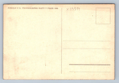 Postcard GREETINGS FROM THE 10TH UNIVERSITY CONFERENCE IN PRAGUE 1938 (X23511)