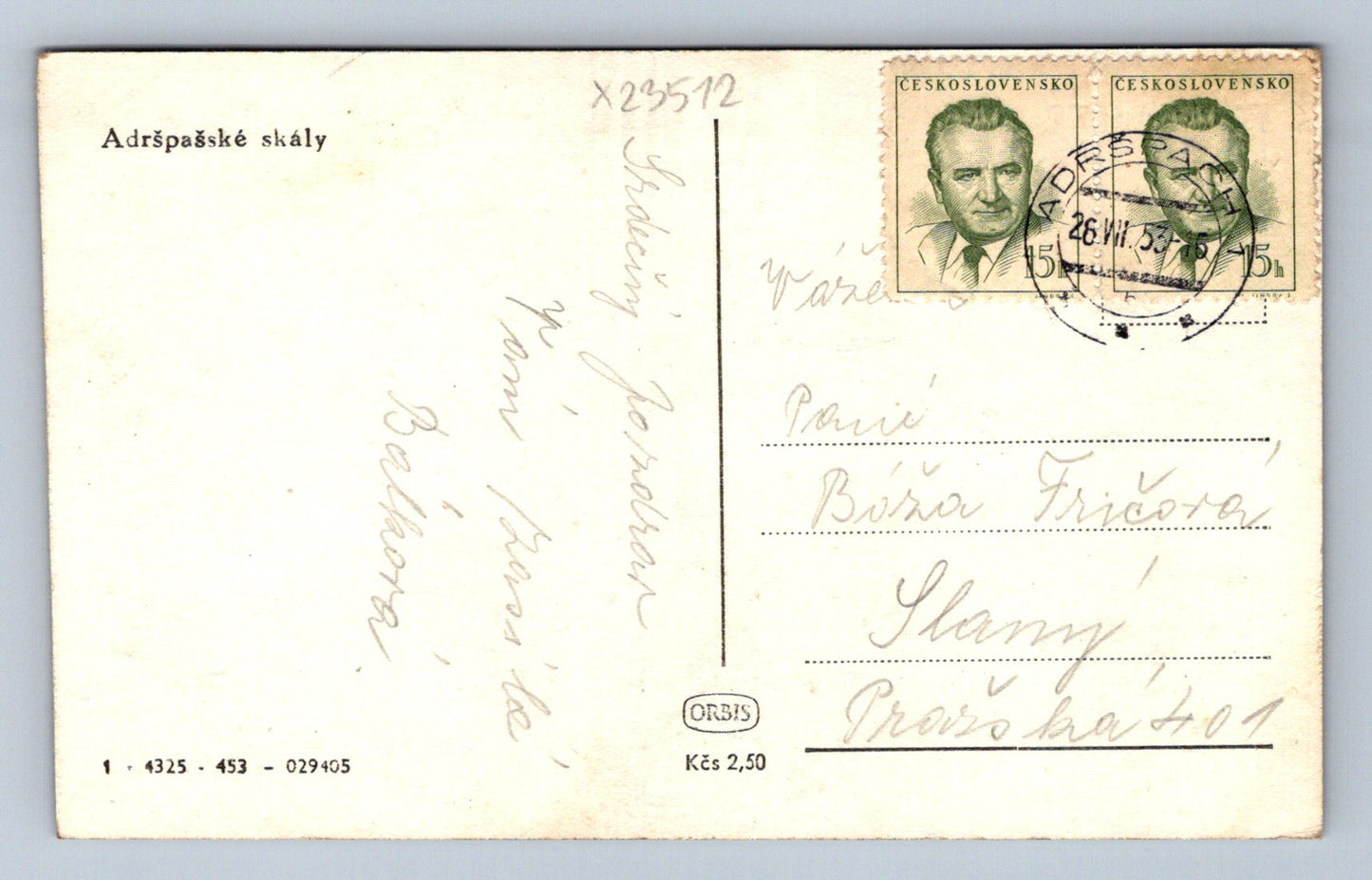 Postcard ADRŠPAŠSKÉ SKÁLY (X23512)