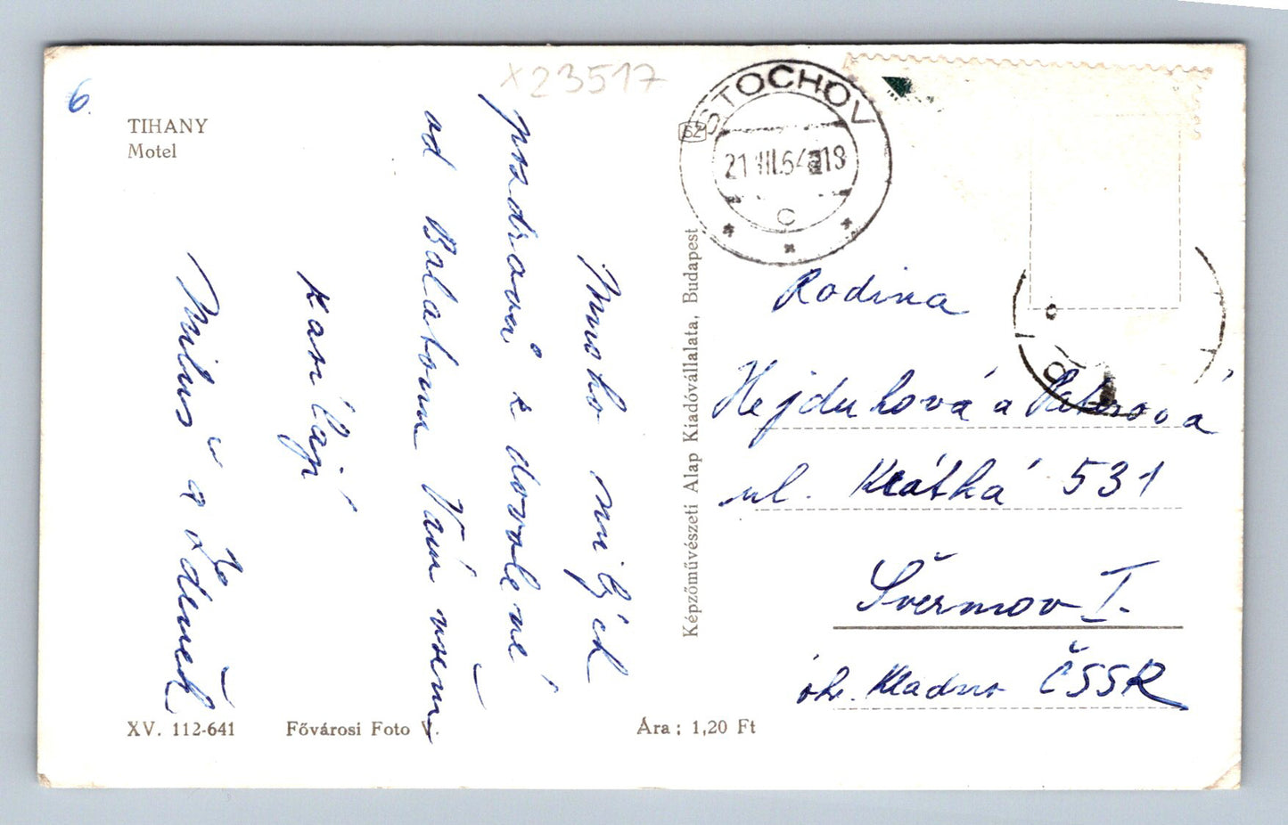 Postcard TIHANY MOTEL (X23517)