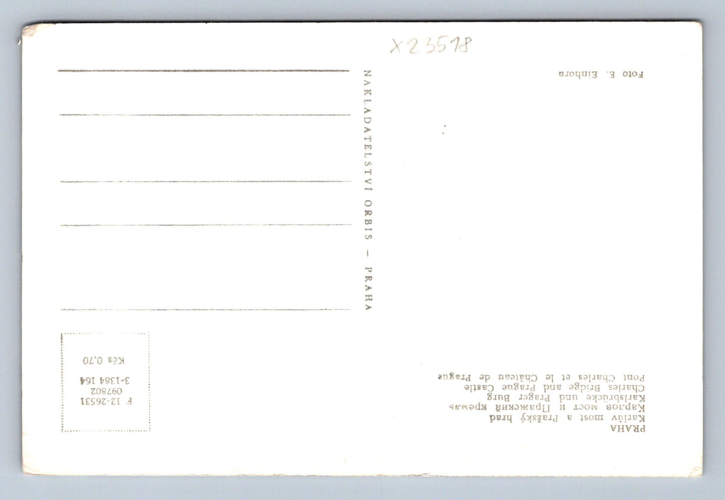 Postcard PRAGUE - CHARLES BRIDGE AND PRAGUE CASTLE (X23518)