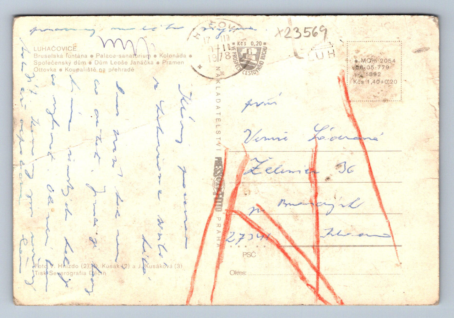 Postcard LUHAČOVICE (X23569)