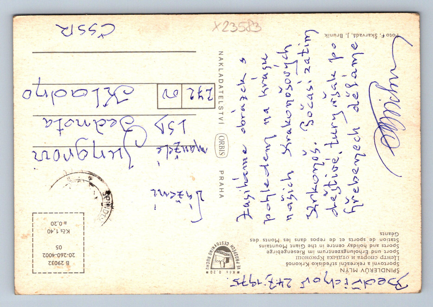 Postcard KRKONOSE - ŠPINDLERŮV MLÝN (X23583)