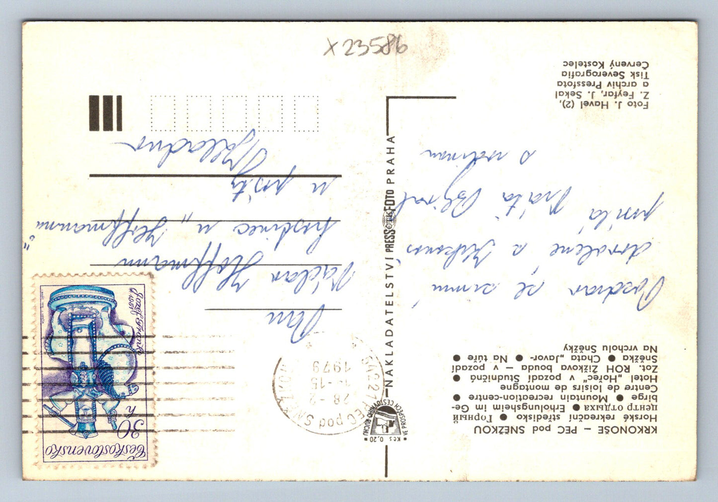 Postcard KRKONOSE MOUNTAINS PEC UNDER THE SNOW (X23586)