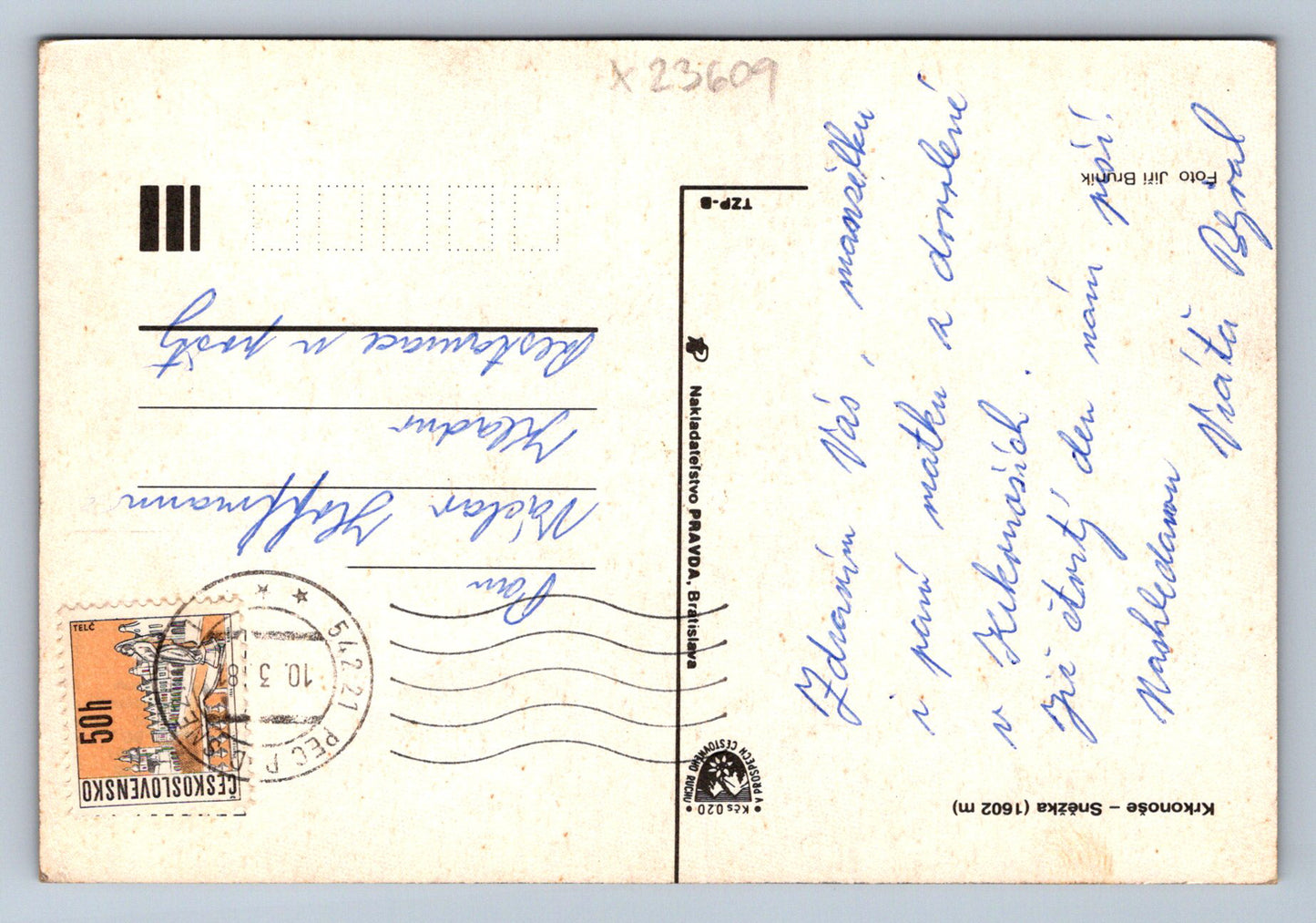 Pohlednice KRKONOŠE SNĚŽKA (X23609)