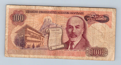 Bankovka Turecko 100 Lira 1970 A A71 530980 (B0101)