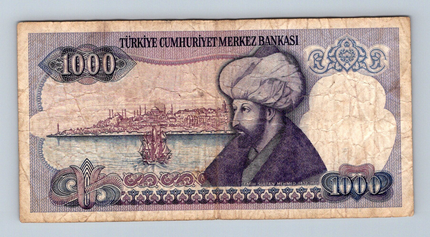 Bankovka Turecko 1000 Türk Lirasi 1970 J45 564803 (B0103)