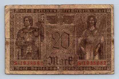Bankovka Nemecko 20 Mark 1918 S 1958682 (B0104)