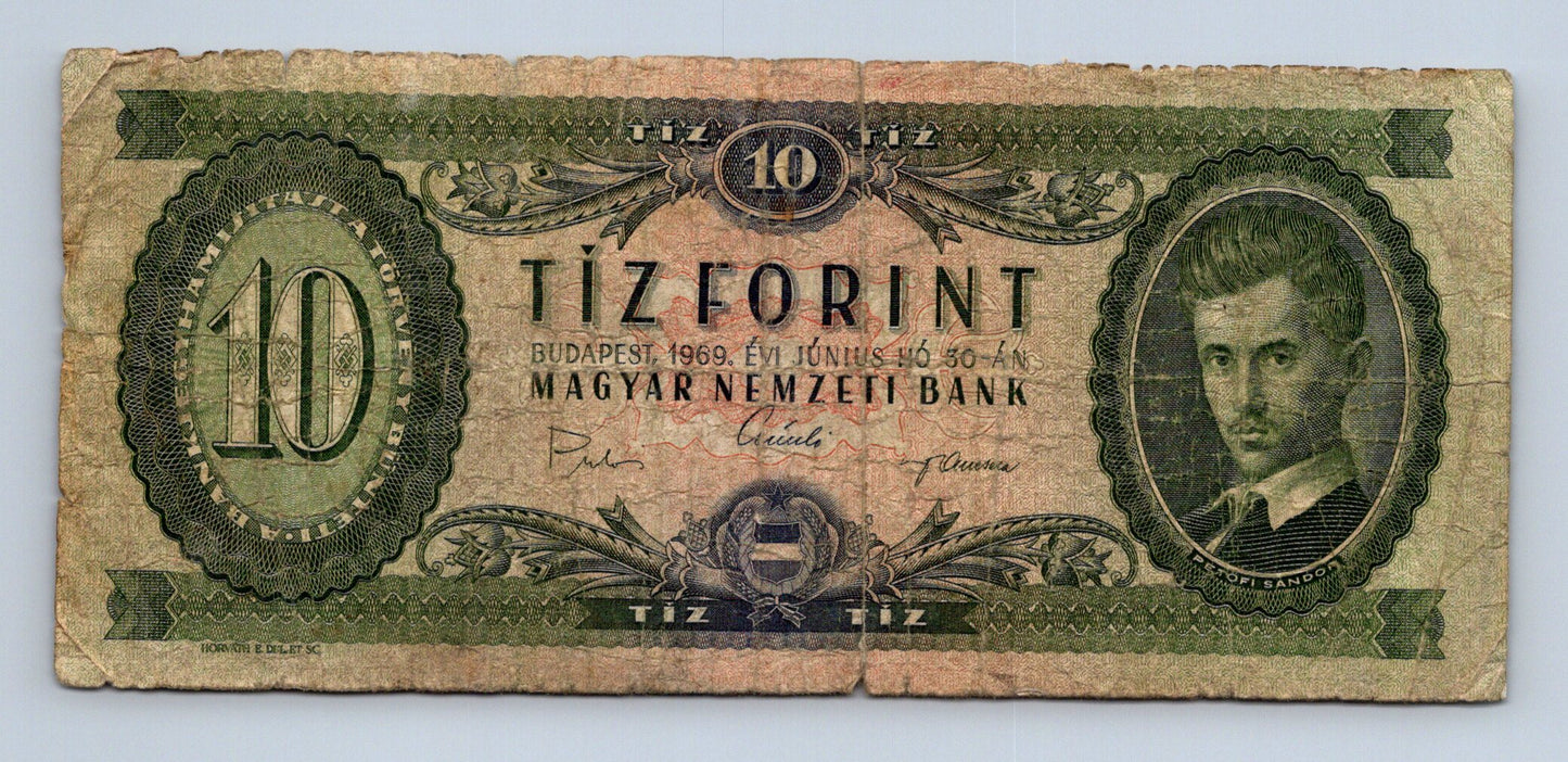 Bankovka Madarsko 10 Forint 1969 A 799 A799 007737 (B0105)