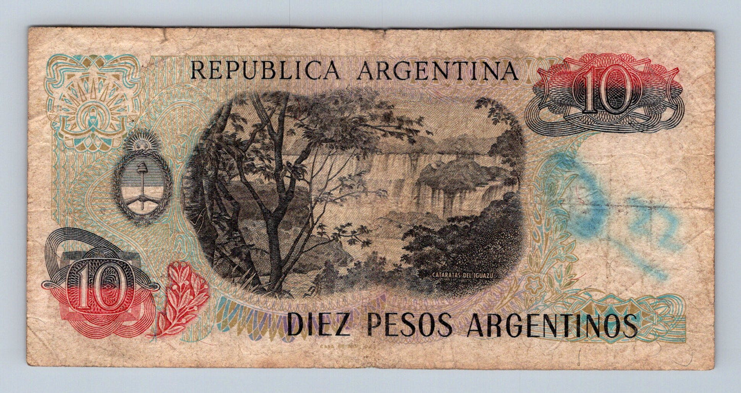 Bankovka 10 Pesos Argentinos 1976 1983 A 05.133.449 A (B0109)