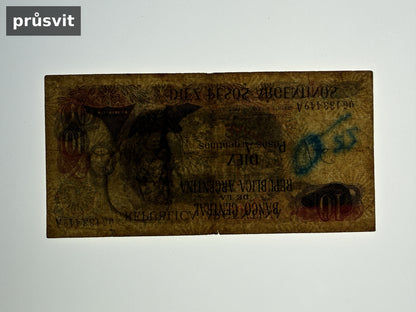 Bankovka 10 Pesos Argentinos 1976 1983 A 05.133.449 A (B0109)