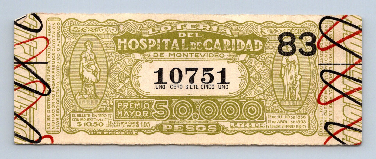 Los Uruguay 10.50 Pesos 1945 10751 (B0112)