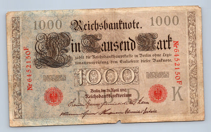 Bankovka Nemecko 1000 Mark 1910 F 6452150F (B0114)