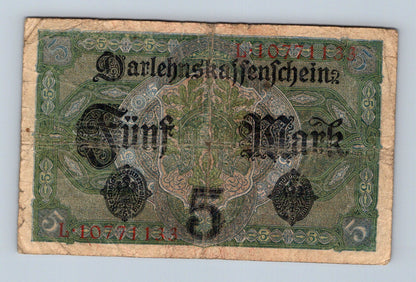 Bankovka Nemecko 5 Mark 1917 L L 18771131 (B0117)