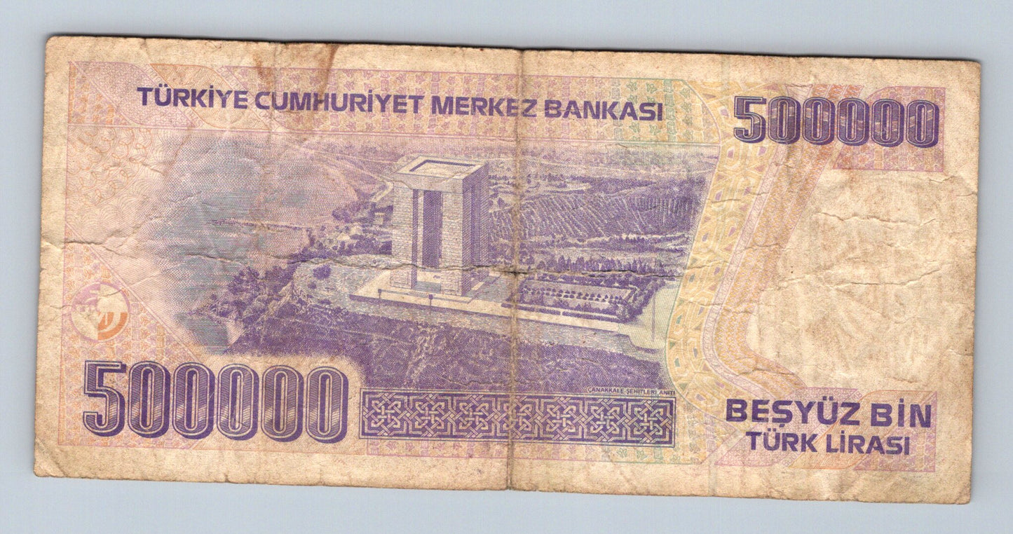 Bankovka Turecko 500000 Türk Lirası 1993 L L62 772316 (B0120)