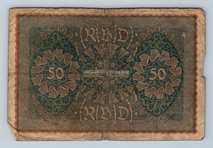 Bankovka Nemecko 50 Mark 1919 Reihe 2 N 407.032 (B0124)