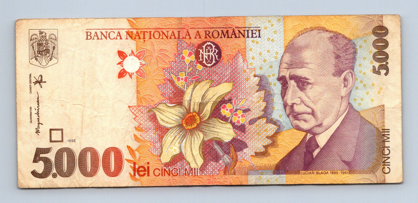 Bankovka Rumunsko 5000 Lei 1998 010B 010B1025465 (B0129)