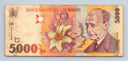 Bankovka Rumunsko 5000 Lei 1998 009B 1952204 (B0130)
