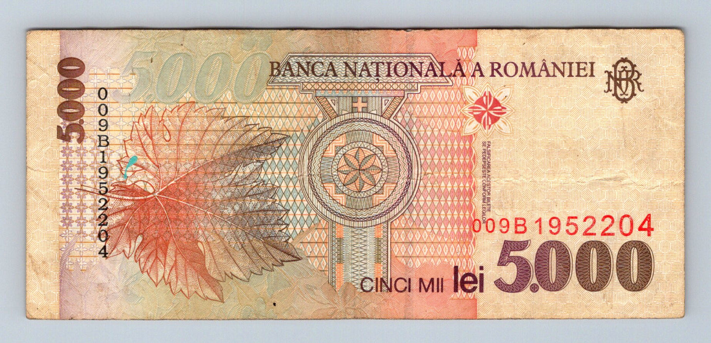 Bankovka Rumunsko 5000 Lei 1998 009B 1952204 (B0130)