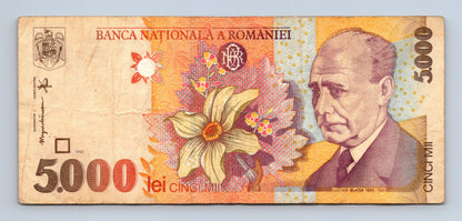 Bankovka Rumunsko 5000 Lei 1998 013C 013C2059970 (B0131)
