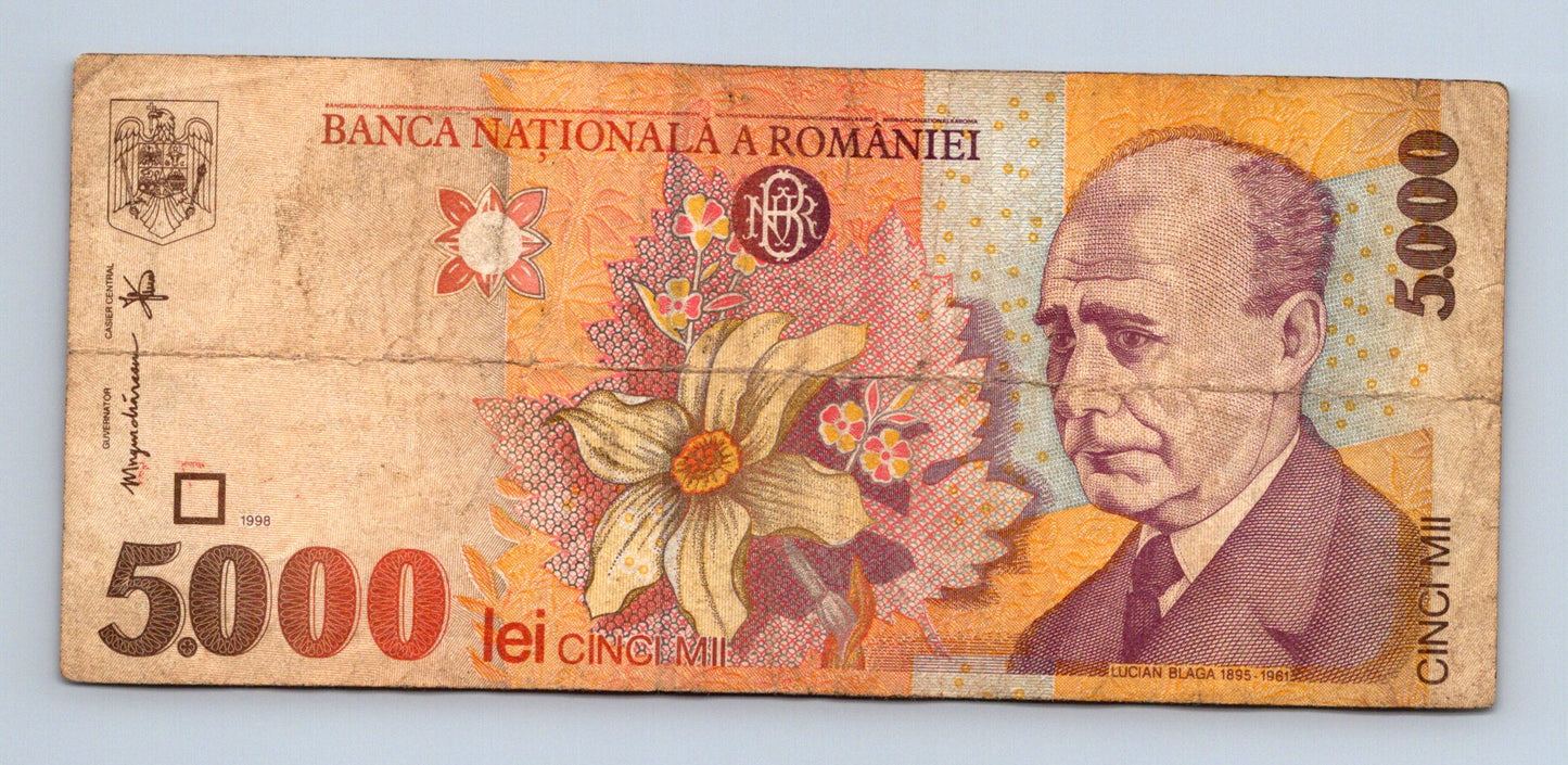 Bankovka Rumunsko 5000 Lei 1998 005C 005C8335072 (B0132)