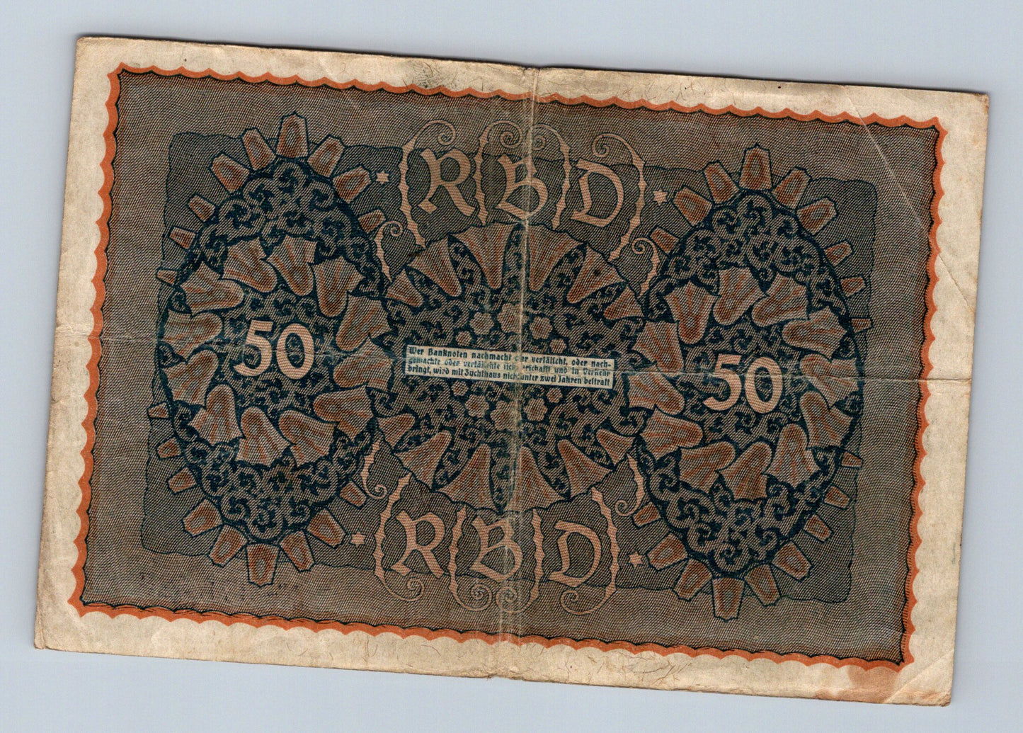 Bankovka Nemecko 50 Mark 1919 Reihe 1 A A N. 976727 (B0134)