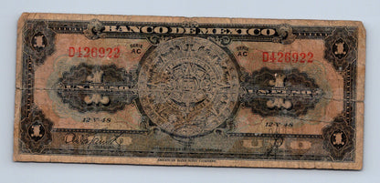 Bankovka Mexiko 1 Peso 1925 AC D426922 (B0135)