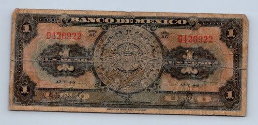 Bankovka Mexiko 1 Peso 1925 AC D426922 (B0135)