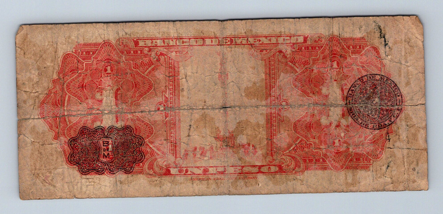 Bankovka Mexiko 1 Peso 1925 AC D426922 (B0135)