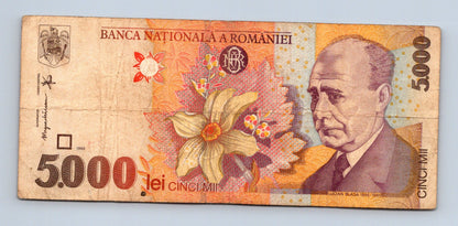 Bankovka Rumunsko 5000 Lei 1998 D 003D8199973 (B0136)