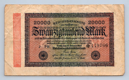 Bankovka Nemecko 20000 Mark 1923 J PB 449766 (B0137)