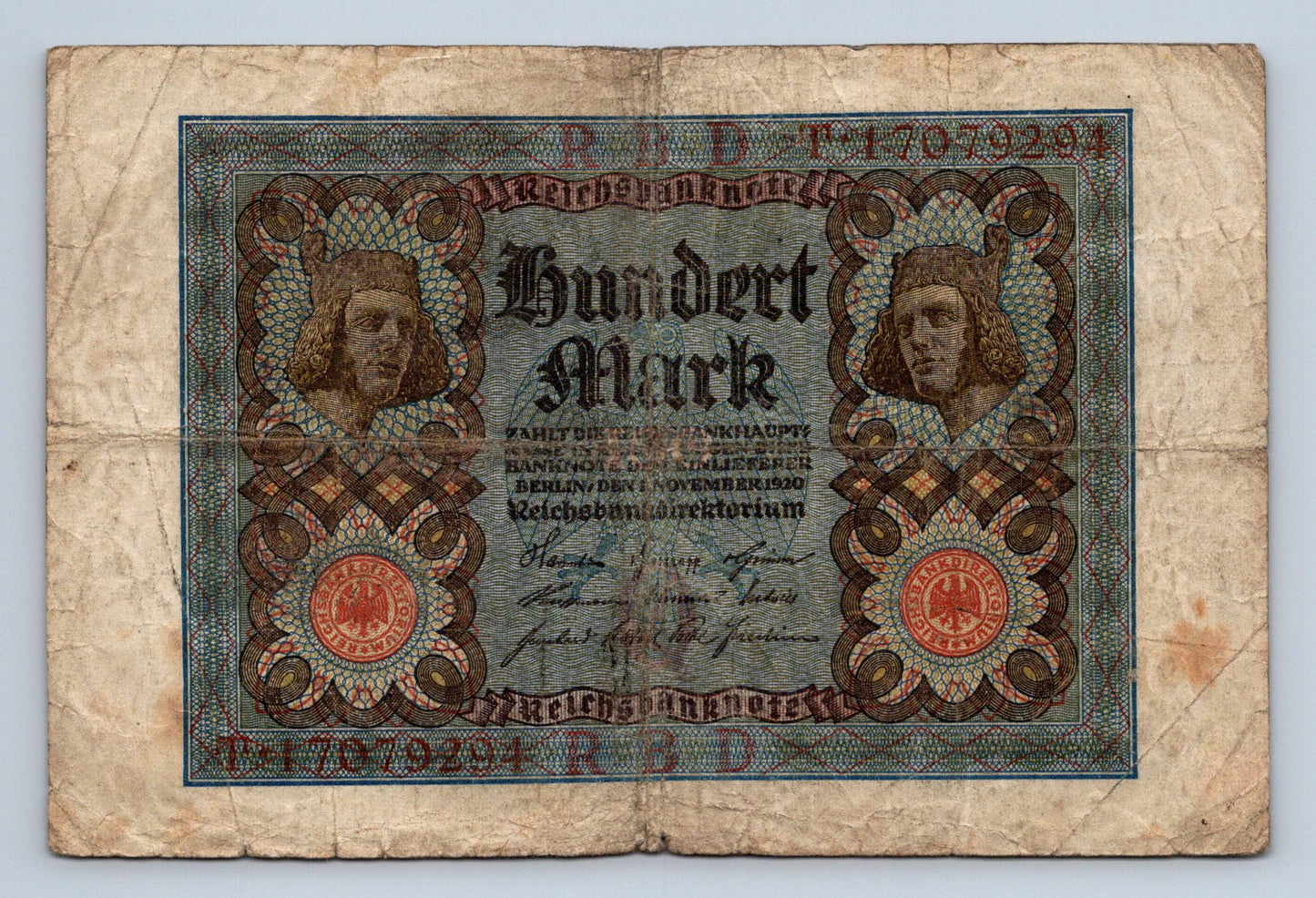 Bankovka Nemecko 100 Mark 1920 T T17079294 (B0138)
