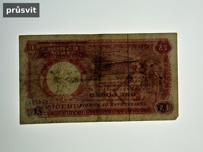 Bankovka Nigérie 1 Pound 1968 1972 A A814537 (B0140)