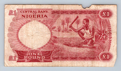 Bankovka Nigérie 1 Pound 1963 1967 B 334827 (B0141)