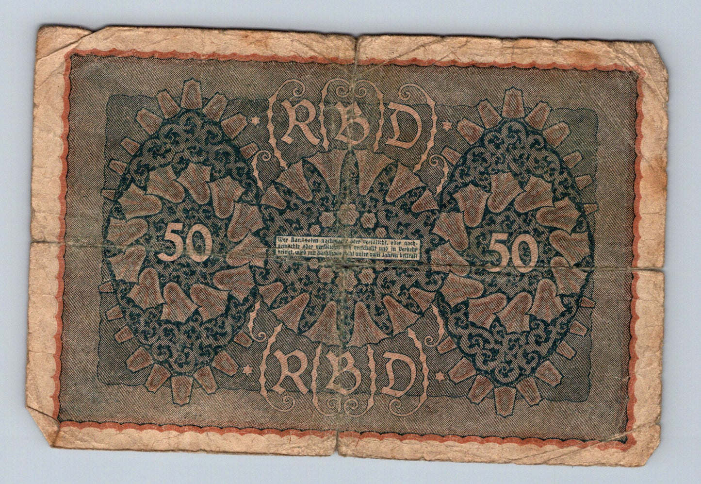 Bankovka Německo 50 Mark 1919 Reihe 3 N913295 (B0145)